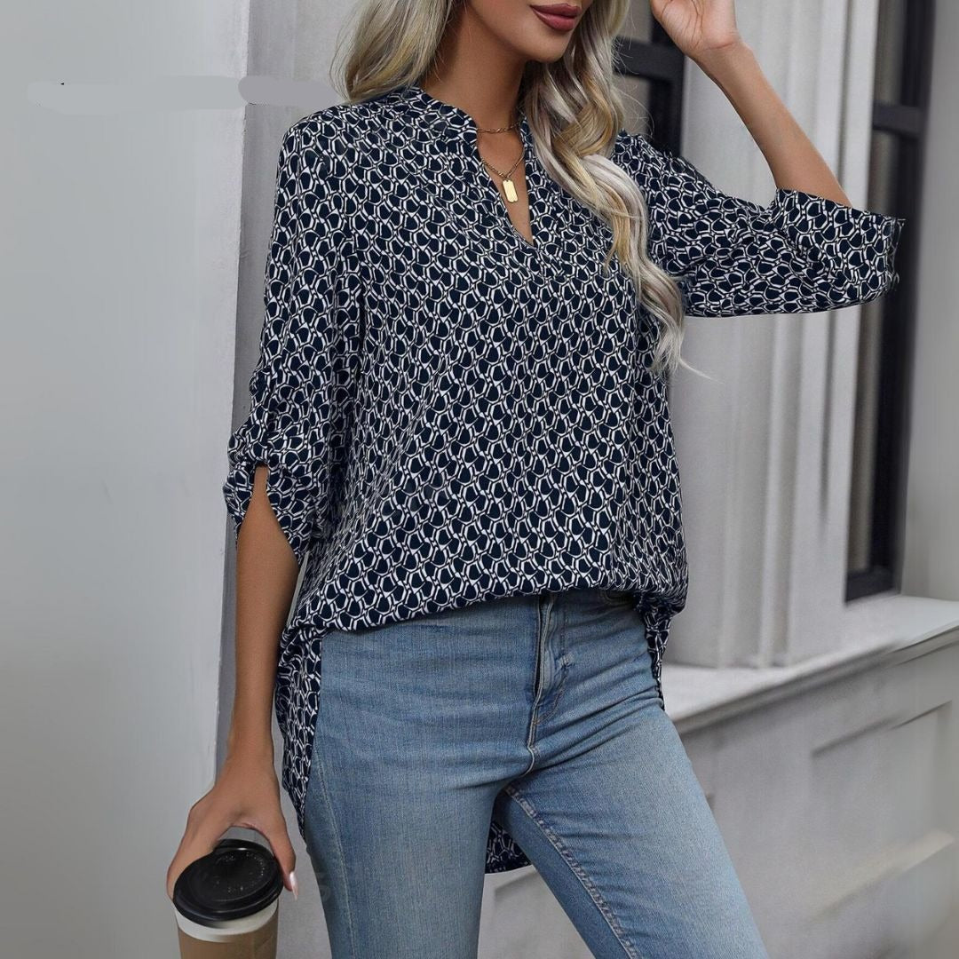 Sarah™ | Sophisticated Print Blouse