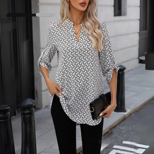 Sarah™ | Sophisticated Print Blouse