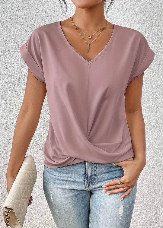 MIERE V-Neck Ruffle Blouse