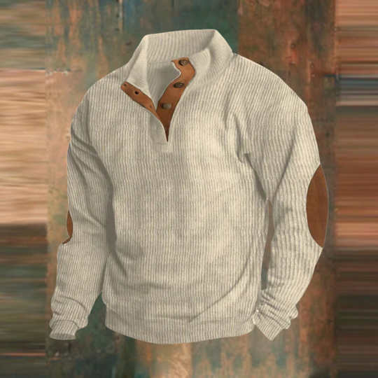 CEDARWOOD - CLASSIC HENLEY RIBBED SWEATER