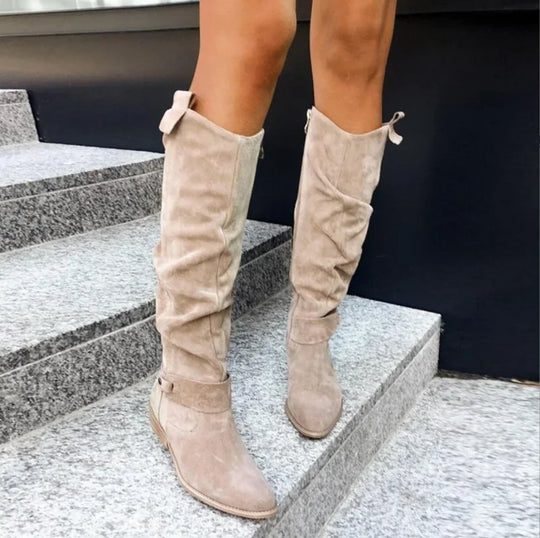 MIERE Suede Knee-High Boots