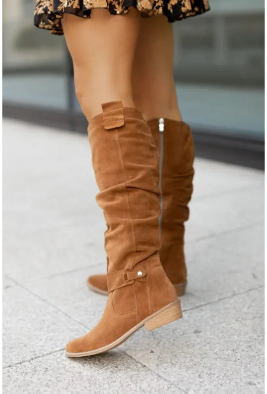 MIERE Suede Knee-High Boots