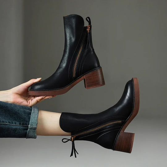 MIERE Chunky Heel Ankle Boots