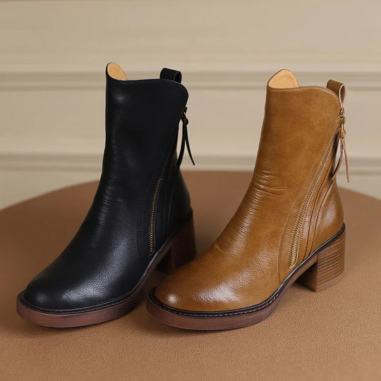 MIERE Chunky Heel Ankle Boots