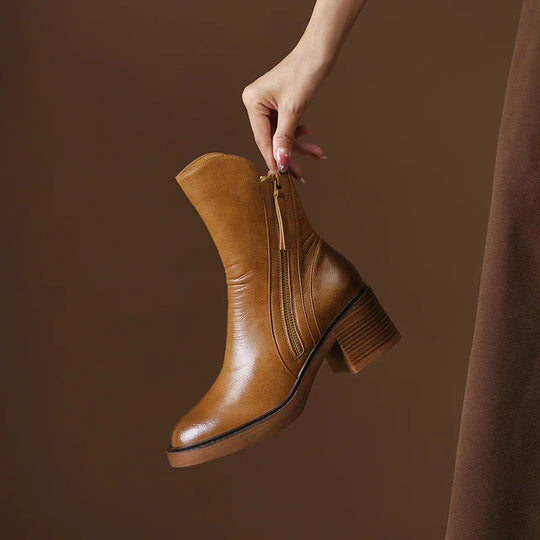 MIERE Chunky Heel Ankle Boots